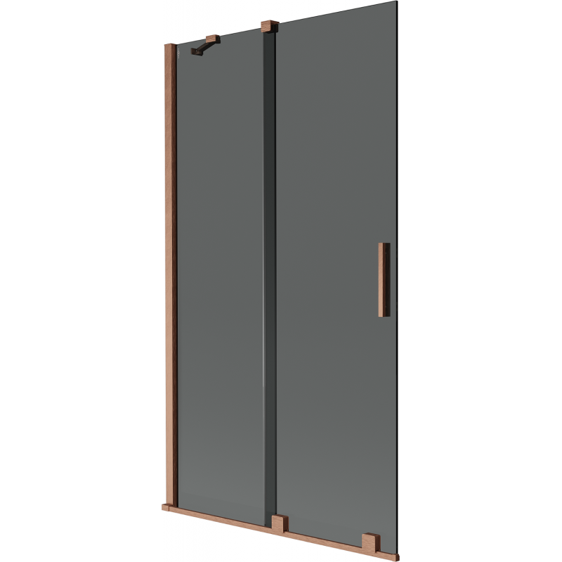 Mexen Velar двукрилен плъзгащ параван за вана 100 x 150 cm, графит, четкана мед - 896-100-000-41-65