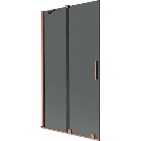 Mexen Velar двукрилен плъзгащ параван за вана 100 x 150 cm, графит, четкана мед - 896-100-000-41-65