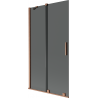 Mexen Velar двукрилен плъзгащ се душ параван 100 x 150 cm, графит, четкована мед - 896-100-000-41-65