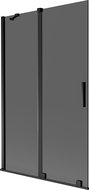 Mexen Velar параван за баня 2-крилен плъзгащ се 110 x 150 см, графит, черен - 896-110-000-41-70