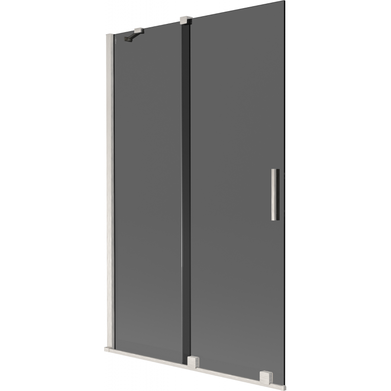 Mexen Velar двукрилен плъзгащ се параван за вана 110 x 150 cm, графит, четкан никел - 896-110-000-41-97