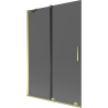 Mexen Velar параван за вана, 2-крила, плъзгащ се, 120 x 150 см, графит, златен - 896-120-000-41-50