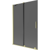 Mexen Velar параван за вана 2-крилен плъзгащ се 120 x 150 см, графит, злато мат - 896-120-000-41-55