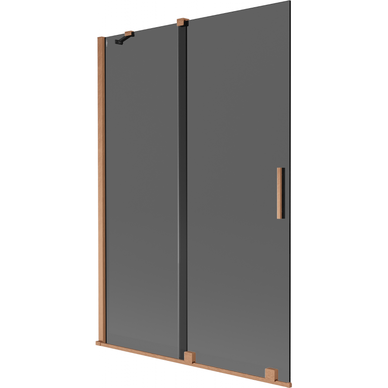 Mexen Velar двукрила разтегателна вана 120 x 150 см, графит, четкана мед - 896-120-000-41-65