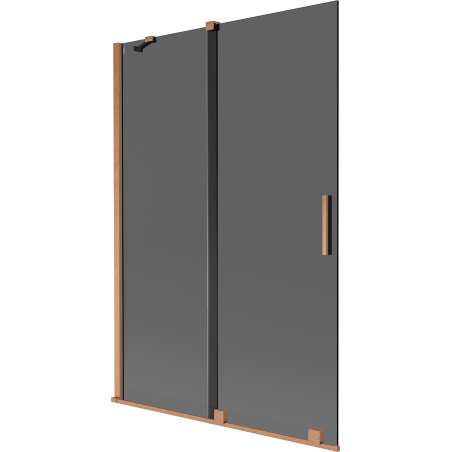 Mexen Velar двукрила разтегателна вана 120 x 150 см, графит, четкана мед - 896-120-000-41-65