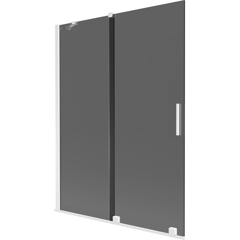 Mexen Velar двукрилен раздвижен параван за вана 130 x 150 см, графит, бял - 896-130-000-41-20
