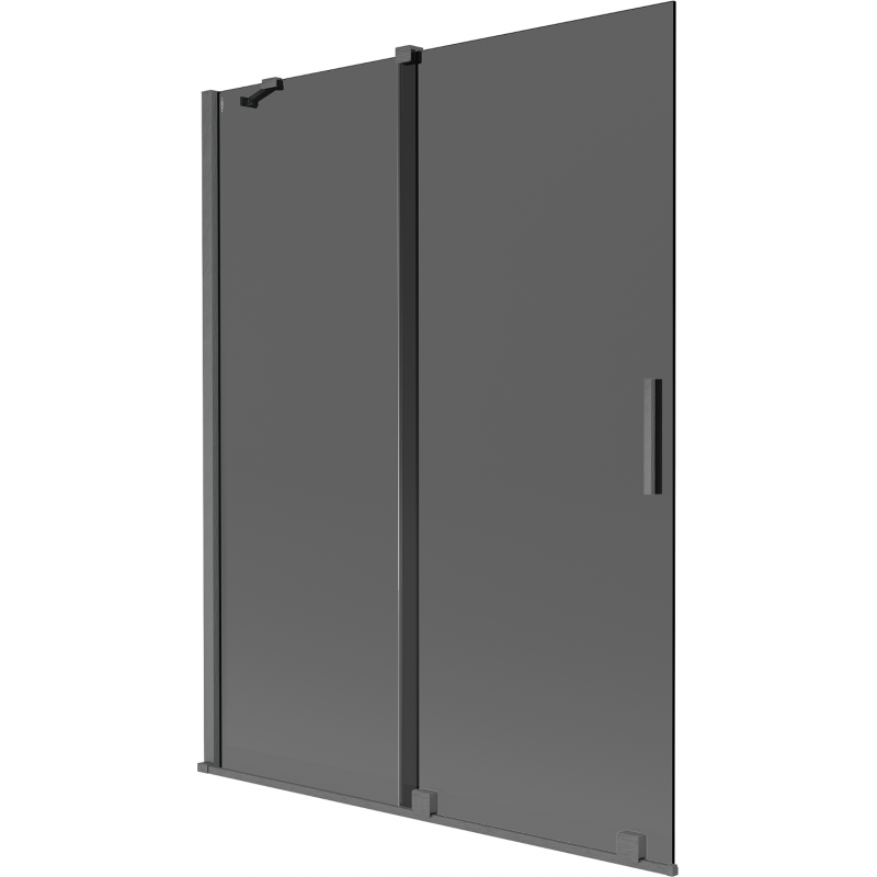 Mexen Velar двукрилен плъзгащ се параван за вана 130 x 150 cm, графит, четка Gun Gray - 896-130-000-41-66