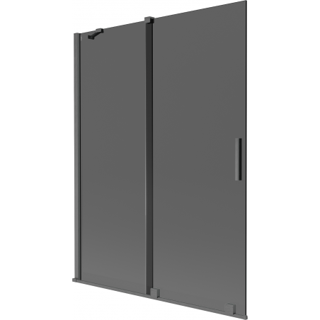Mexen Velar двукрилен плъзгащ се параван за вана 130 x 150 cm, графит, четка Gun Gray - 896-130-000-41-66