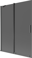 Mexen Velar двукрилен плъзгащ се параван за вана 130 x 150 cm, графит, четка Gun Gray - 896-130-000-41-66