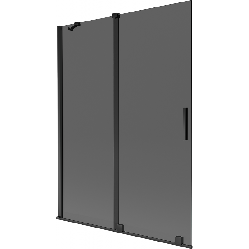 Mexen Velar 2-крилен плъзгащ се душ екран 130 x 150 см, графит, черен - 896-130-000-41-70