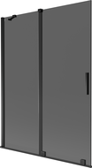 Mexen Velar 2-крилен плъзгащ се душ екран 130 x 150 см, графит, черен - 896-130-000-41-70