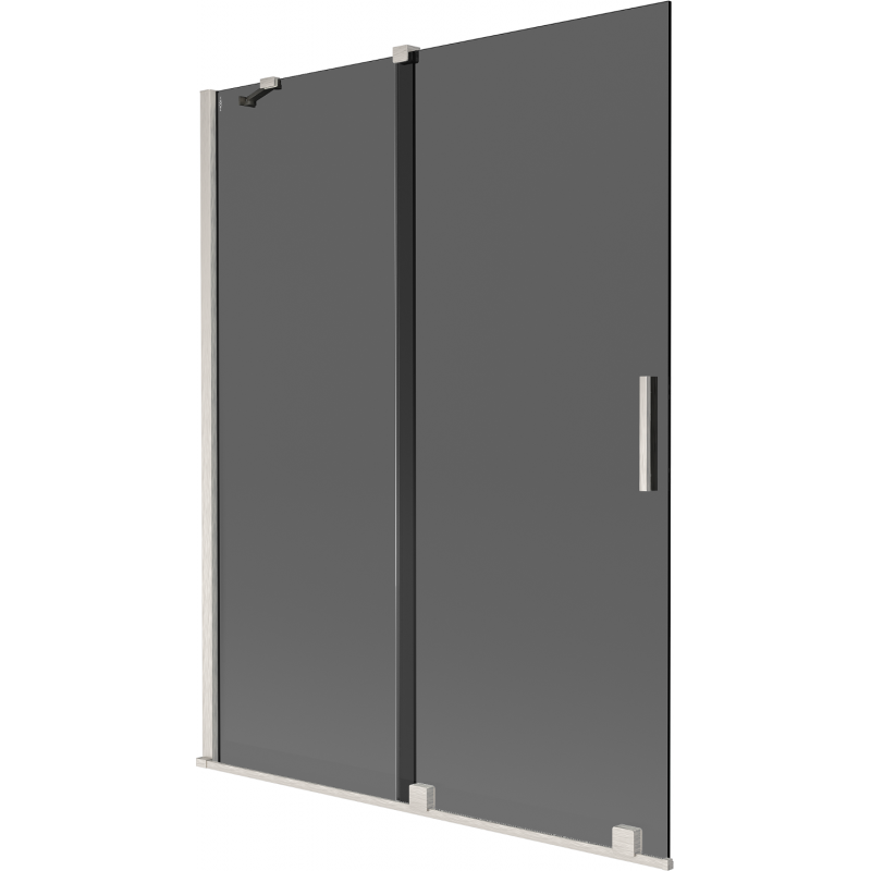 Mexen Velar двукрилен разтегателен параван за вана 130 x 150 см, графит, четкан никел - 896-130-000-41-97