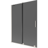 Mexen Velar двукрилен разтегателен параван за вана 130 x 150 см, графит, четкан никел - 896-130-000-41-97