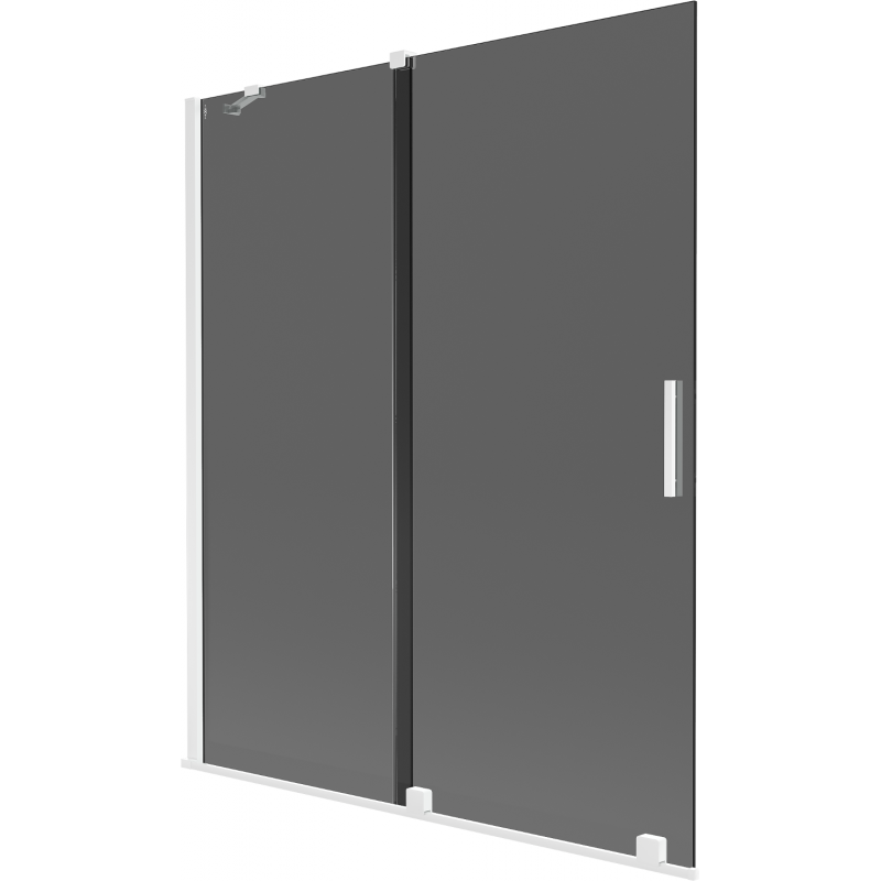 Mexen Velar параван за вана 2-крилен, плъзгащ се 140 x 150 см, графит, бял - 896-140-000-41-20