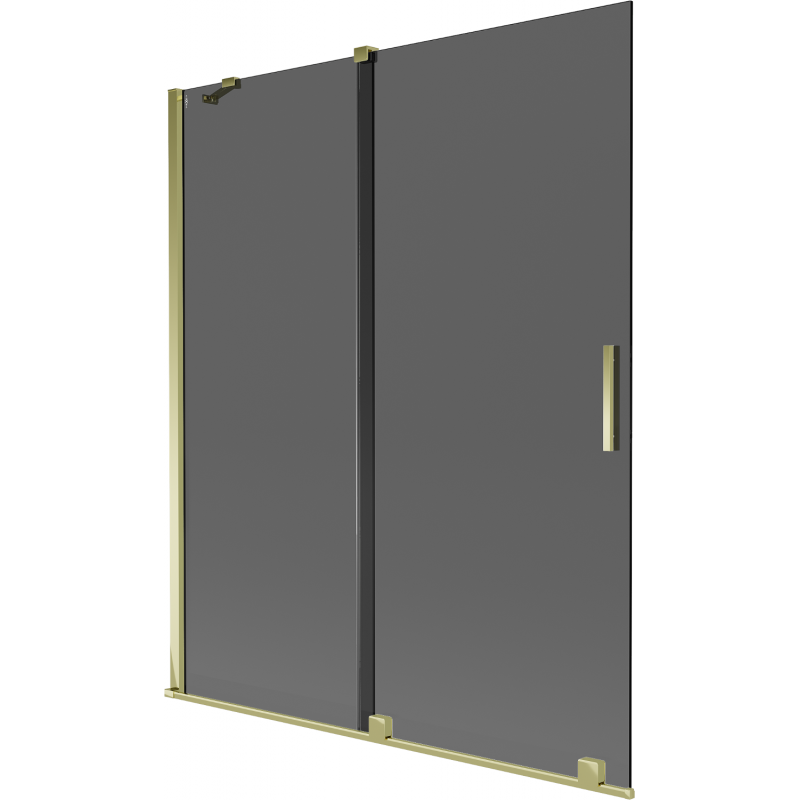 Mexen Velar двукрилен плъзгащ се параван за вана 140 x 150 cm, графит, злато - 896-140-000-41-50