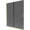 Mexen Velar двукрилен плъзгащ се параван за вана 140 x 150 cm, графит, злато - 896-140-000-41-50