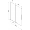 Mexen Velar двукрилен подвижен параван за баня 140 x 150 cm, графит, матиран никел - 896-140-000-41-97