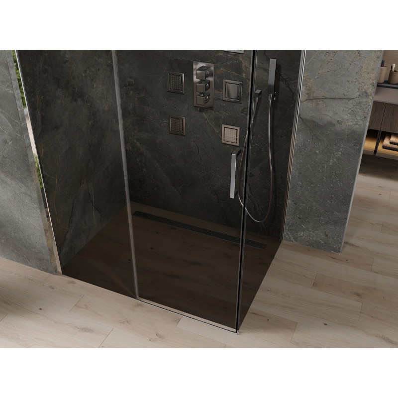 Mexen Omega плъзгаща се душ кабина 110 x 90 см, графит, хром - 825-110-090-01-40