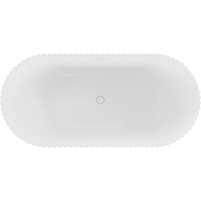 Mexen Paola самостоятелна вана с рифелова структура 170 x 80 cm, бял гланц, бял преливник - 52721708000-20