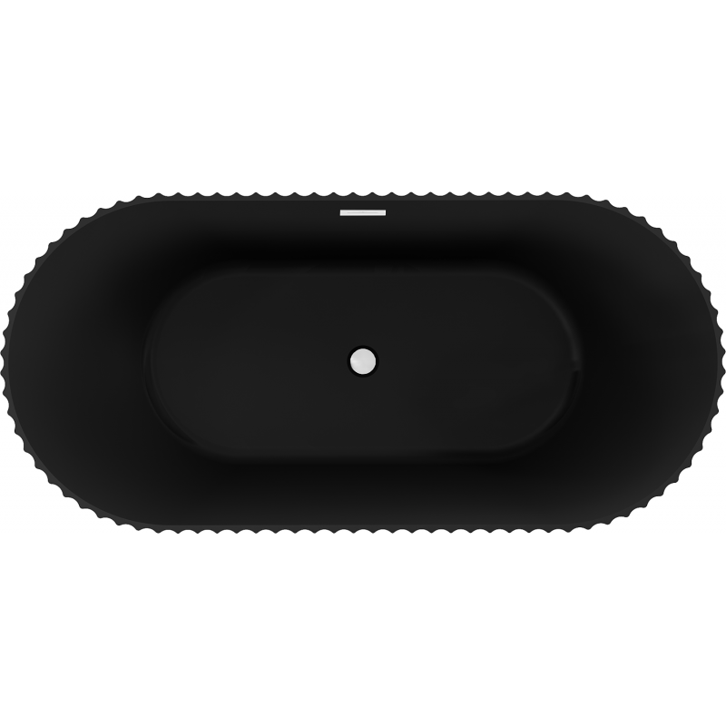 Mexen Paola самостоятелна вана с оребрение 170 x 80 cm, черен мат, бял преливник - 52721708071-20