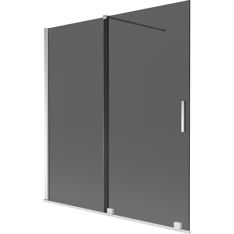 Mexen Velar параван за вана 2-крилен плъзгащ 150 x 150 cm, графит, хром - 896-150-000-41-01