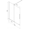 Mexen Velar душ екран сгъваем 2-крила плъзгащ 150 x 150 см, графит, хром - 896-150-000-41-01
