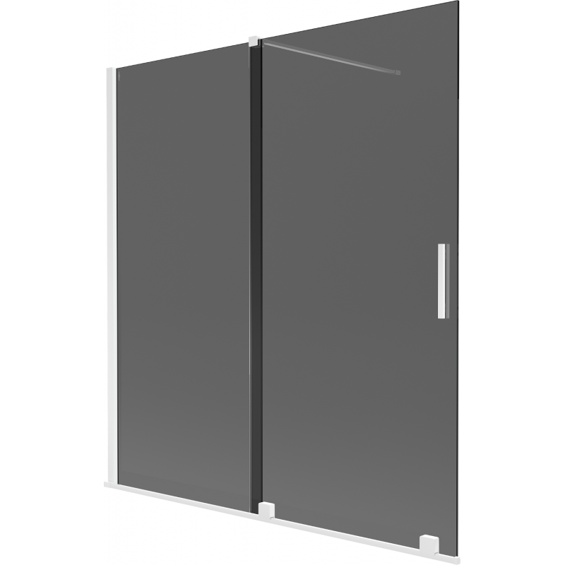 Mexen Velar параван за вана с 2 крила, плъзгащ се 150 x 150 см, графит, бял - 896-150-000-41-20