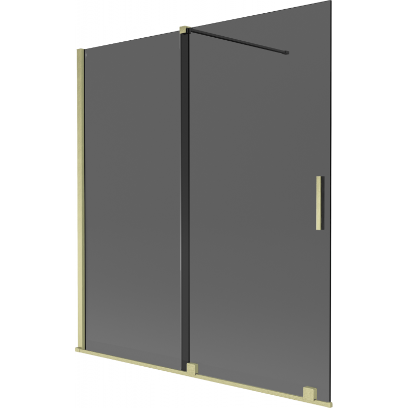 Mexen Velar двукрила плъзгаща се преграда за баня 150 x 150 см, графит, златист мат - 896-150-000-41-55