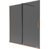 Mexen Velar двукрилен плъзгащ се параван за вана 150 x 150 см, графит, четкан мед - 896-150-000-41-65