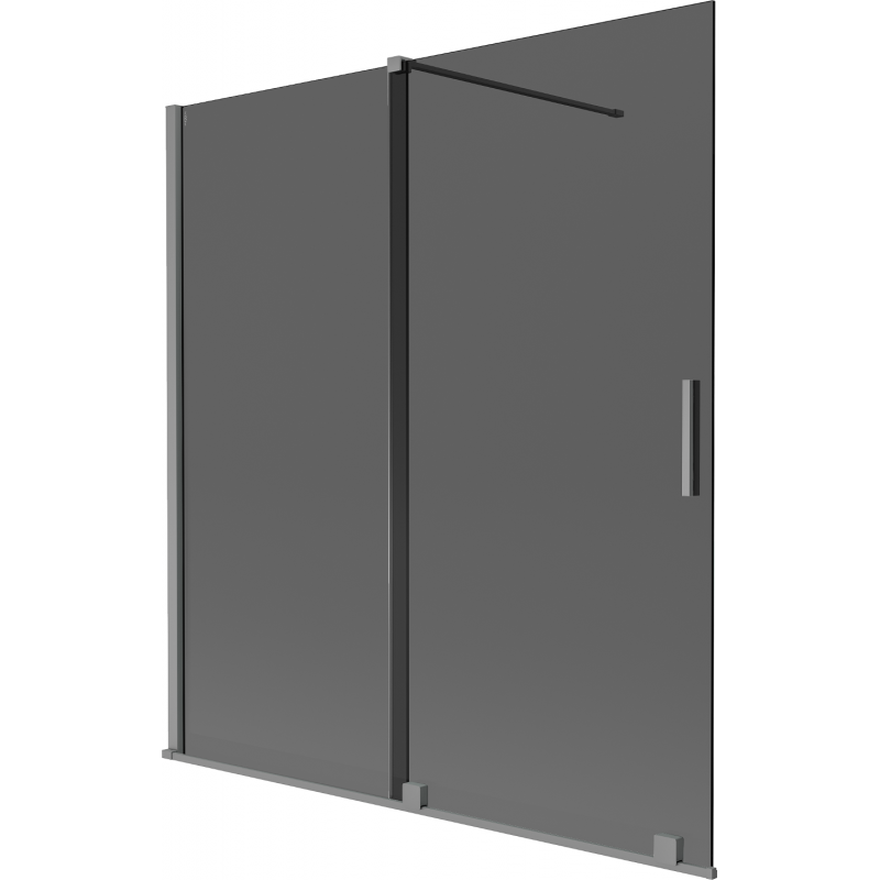 Mexen Velar плъзгащ се параван за вана с 2 крила 150 x 150 см, графит, gun metal - 896-150-000-41-95