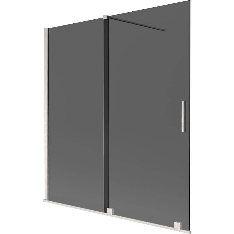 Mexen Velar параван за вана 2-крилен плъзгащ се 150 x 150 см, графит, четкан никел - 896-150-000-41-97