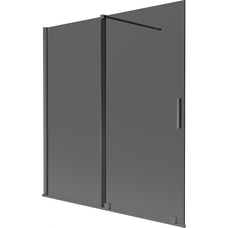 Mexen Velar параван за вана, 2-крилен плъзгащ се 150 x 150 см, графит, четка метален сив - 896-150-000-41-66