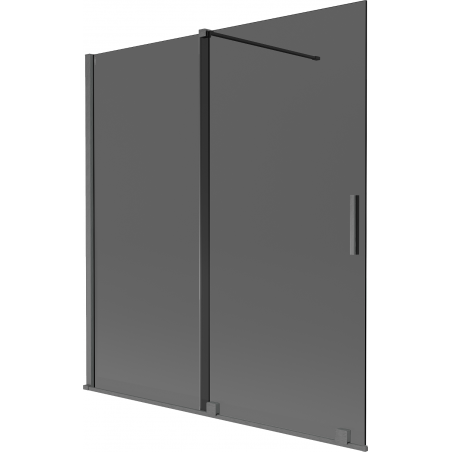 Mexen Velar параван за вана, 2-крилен плъзгащ се 150 x 150 см, графит, четка метален сив - 896-150-000-41-66