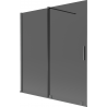 Mexen Velar параван за вана, 2-крилен плъзгащ се 150 x 150 см, графит, четка метален сив - 896-150-000-41-66