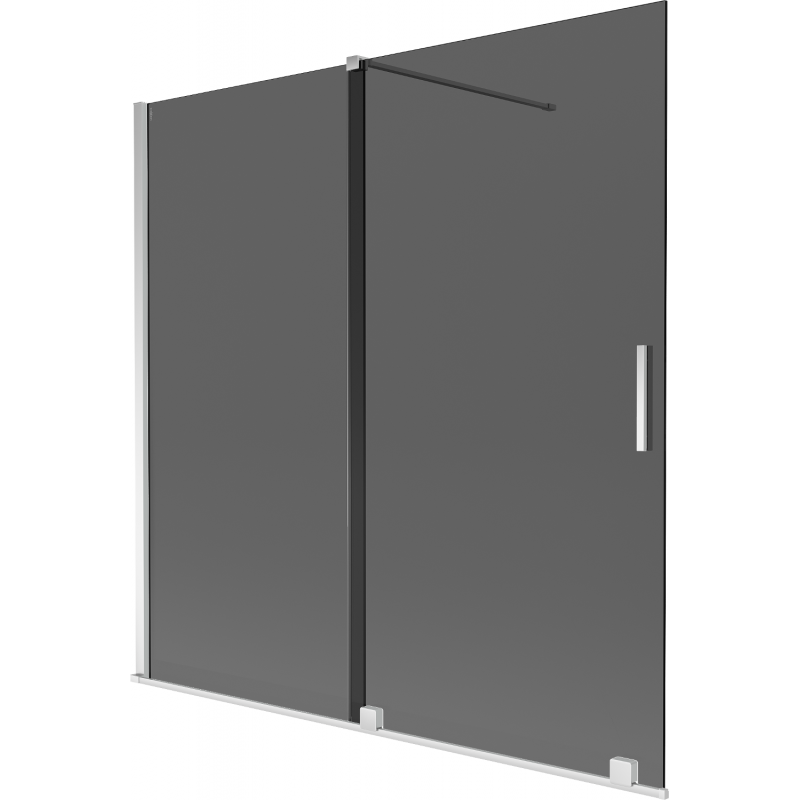 Mexen Velar двукрилен плъзгащ се параван за вана 160 x 150 cm, графит, хром - 896-160-000-41-01