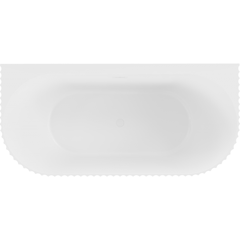 Mexen Sella свободно стояща вана срещу стена, оребрена, 170 x 80 cm, бял мат, бял преливник - 52711708001-20