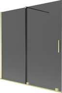 Mexen Velar двукрил параван за вана плъзгащ се 160 x 150 см, графит, златист четкан - 896-160-000-41-55