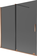 Mexen Velar вана преграда 2-плъзгаща се разтегателна 160 x 150 см, графит, розово злато - 896-160-000-41-60