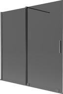 Mexen Velar 2-крилен плъзгащ се параван за вана 160 x 150 см, графит, боядисан в сив цвят - 896-160-000-41-66