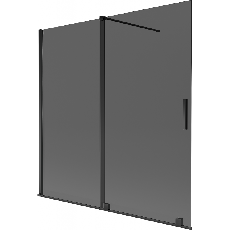 Mexen Velar двукрилен плъзгащ се параван за вана 160 x 150 см, графит, черен - 896-160-000-41-70