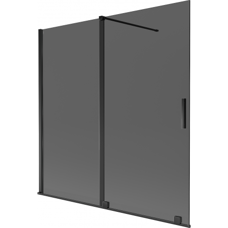 Mexen Velar двукрилен плъзгащ се параван за вана 160 x 150 см, графит, черен - 896-160-000-41-70
