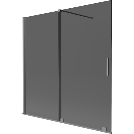 Mexen Velar двукрилен плъзгащ се параван за вана 160 x 150 см, графит, gun metal - 896-160-000-41-95