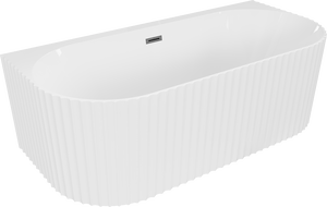Mexen Sella свободностояща вана за стена оребрена 170 x 80 см, бяла мат,