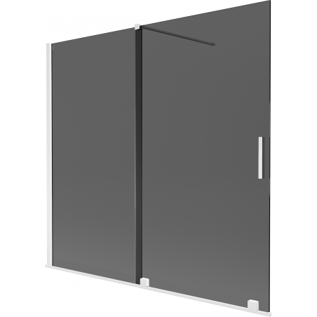 Mexen Velar двукрилен плъзгащ се параван за вана 170 x 150 см, графит, бял - 896-170-000-41-20