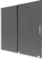 Mexen Velar двукрилен плъзгащ се параван за вана 170 x 150 см, графит, бял - 896-170-000-41-20