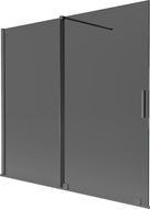 Mexen Velar параван за вана с 2 плъзгащи се крила 170 x 150 см, графит, четкано сиво - 896-170-000-41-66