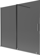 Mexen Velar Душ параван, плъзгащ се, 2-крилен, 170 x 150 см, графит, пистолетен метал - 896-170-000-41-95