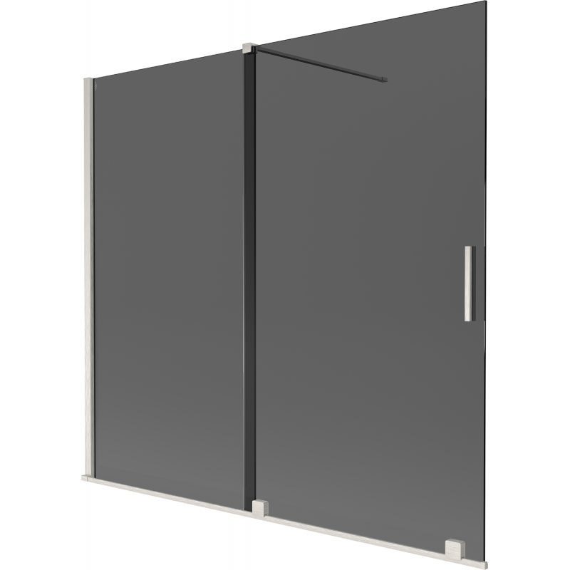 Mexen Velar двукрилен плъзгащ се параван за вана 170 x 150 см, графит, четкан никел - 896-170-000-41-97