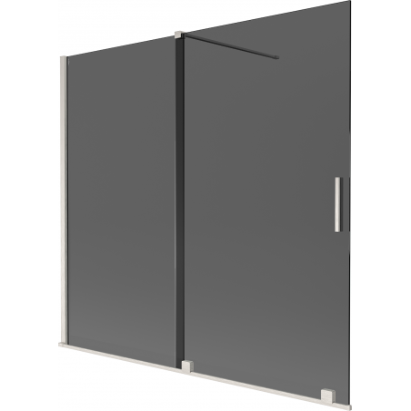 Mexen Velar двукрилен плъзгащ се параван за вана 170 x 150 см, графит, четкан никел - 896-170-000-41-97