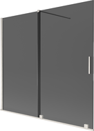 Mexen Velar двукрилен плъзгащ се параван за вана 170 x 150 см, графит, четкан никел - 896-170-000-41-97